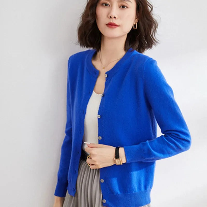 Variant image for Dam Stickad O-hals Tröja Polyester för Höst och Vinter-16