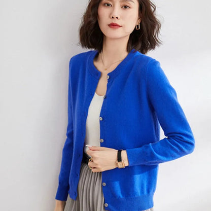 Variant image for Dam Stickad O-hals Tröja Polyester för Höst och Vinter-16