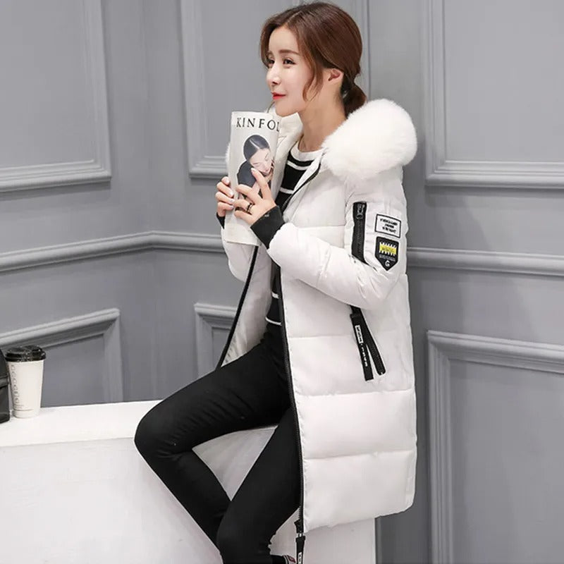 Variant image for Dam Kappa Steppmantel med Avtagbar Pälskrage och Modern Design-31