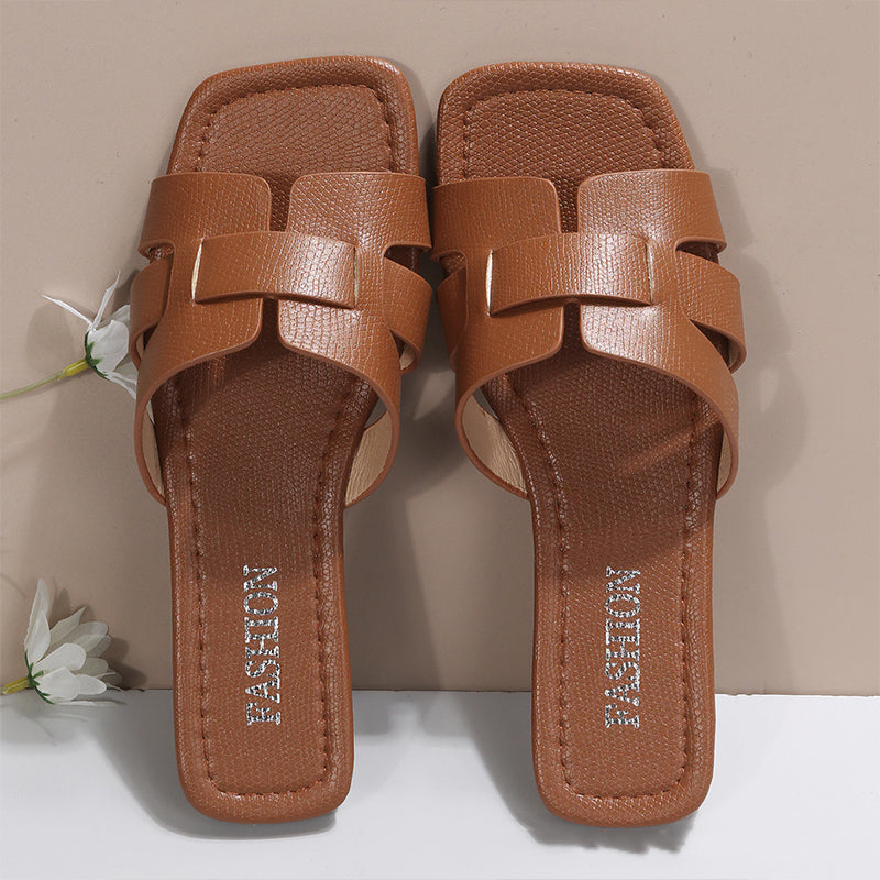 Herr Sandaler Designade Läder Elegant Stil Komfort-6