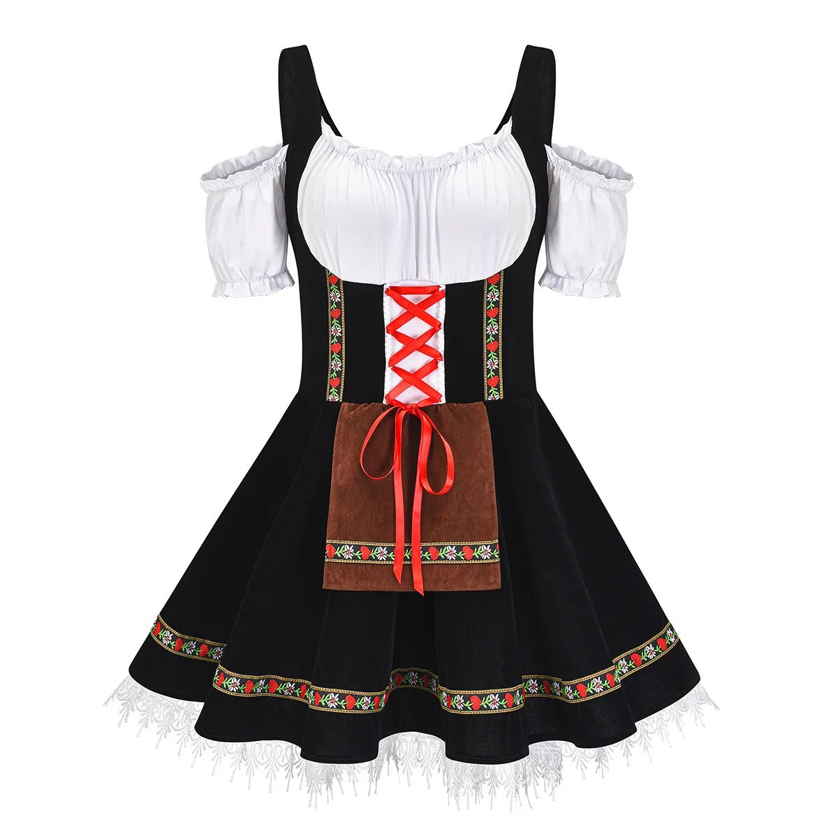 Herr Traditionell Oktoberfest Dräkt Polyester Med Förkläde-2