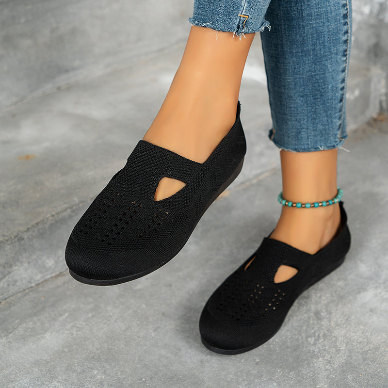 Dam Slip-On Skor Andningsbart Tyg för Sommarkomfort-3