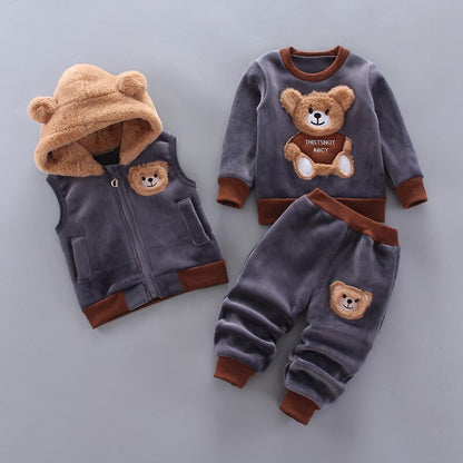 Variant image for Barn Kostym Set Hoodie och Byxor i Mjuk Velvet och Bomull-1