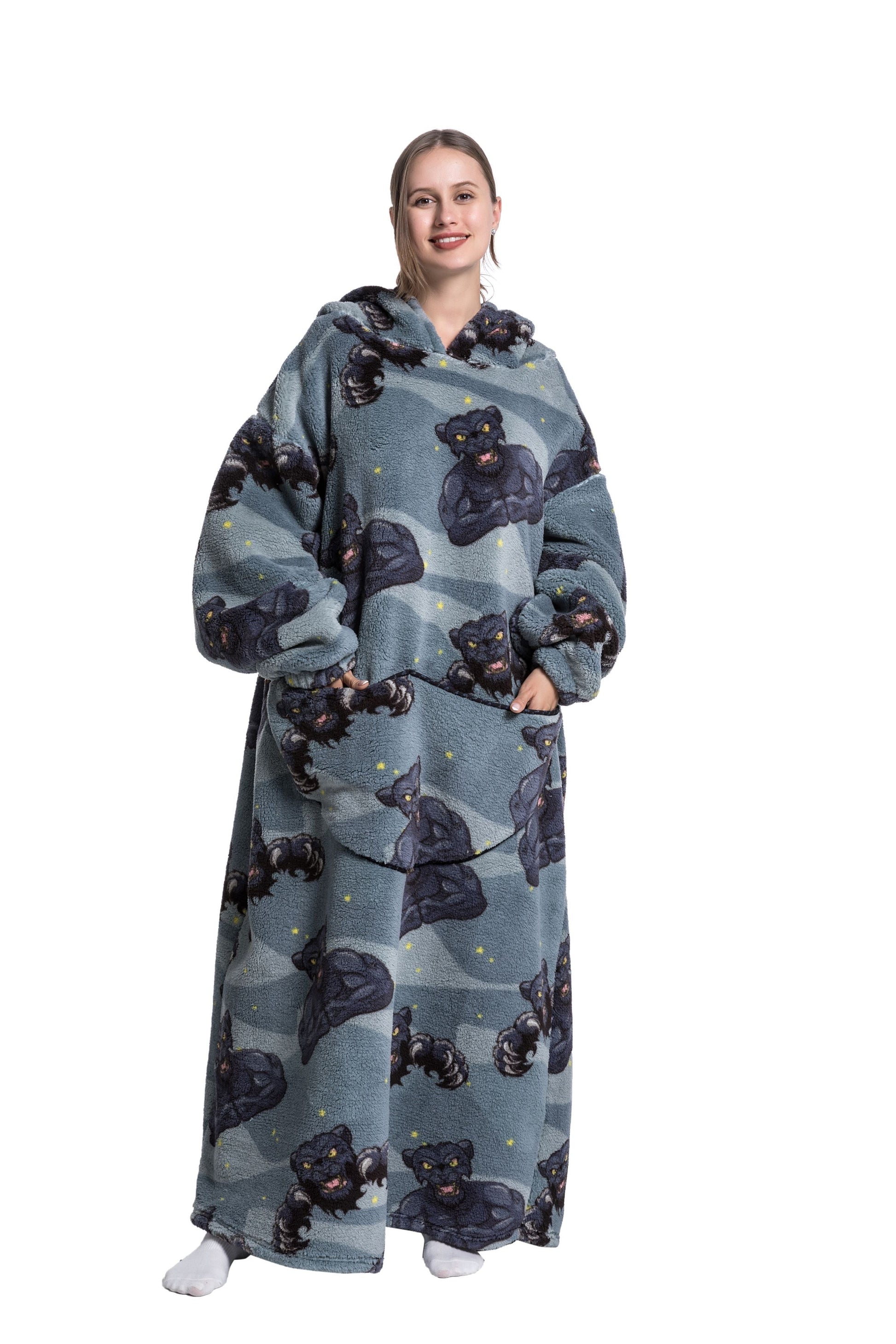 Variant image for Fleece Hoodie Rymlig Vintermaterial för Dam-19