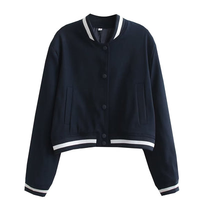 Kvinnors Kort Jacka Bomberkrage Polyester-2