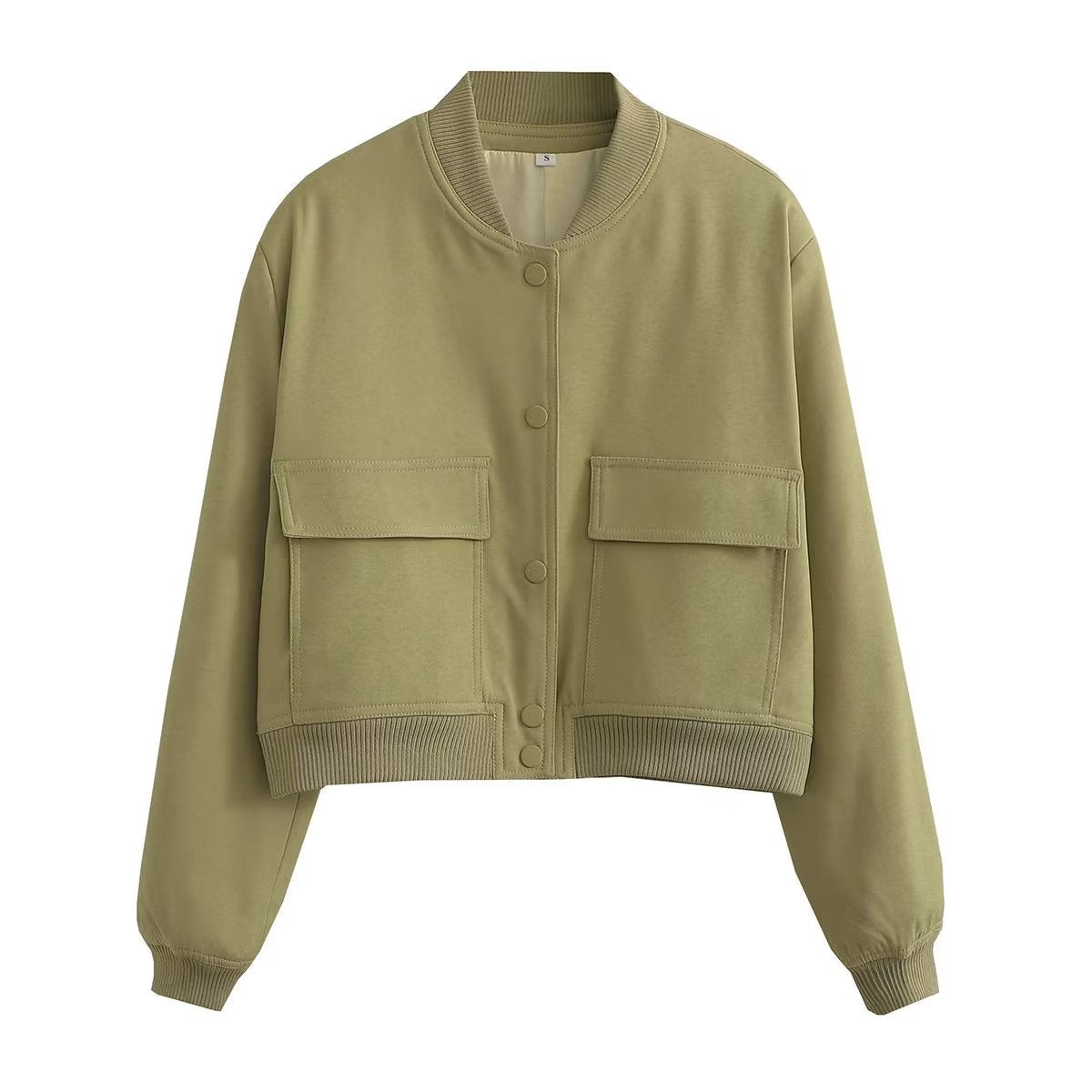 Kvinnors Kort Jacka Bomberkrage Polyester-5