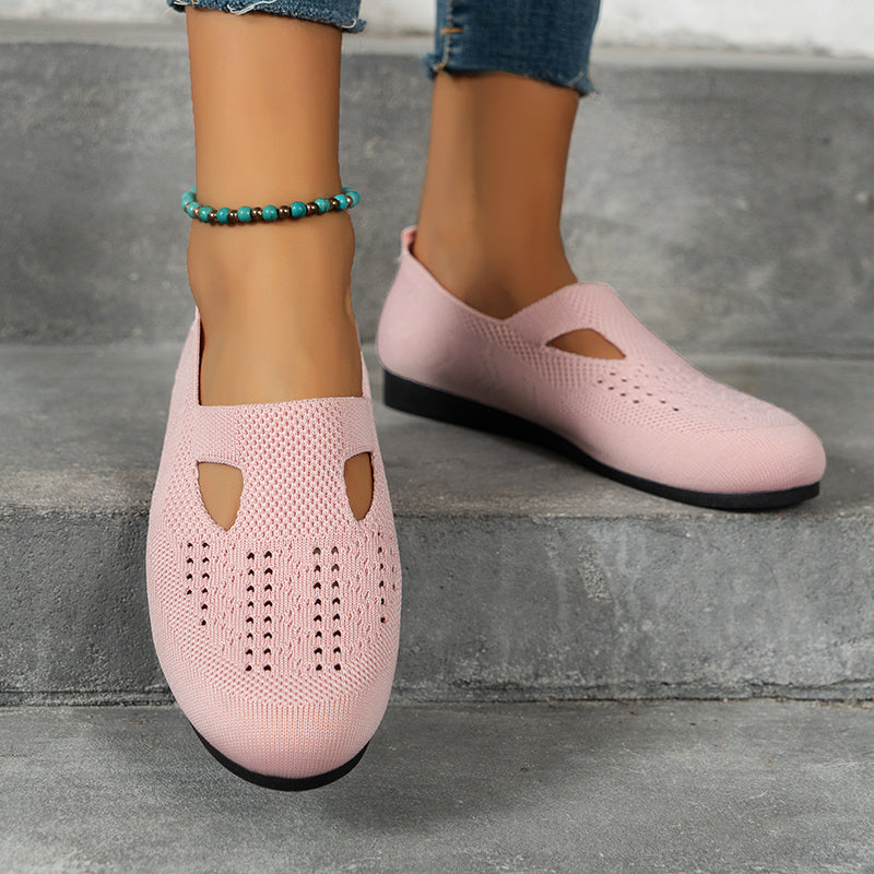 Dam Slip-On Skor Andningsbart Tyg för Sommarkomfort-1