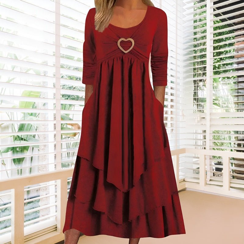 Variant image for Kvinna Klänning Elegant Höststil Mjukt Tyg-1