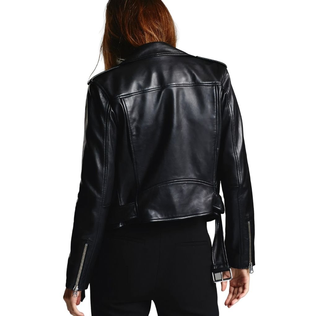 Dam Skinnjacka Modern Vattenavvisande Premium Skinn-2