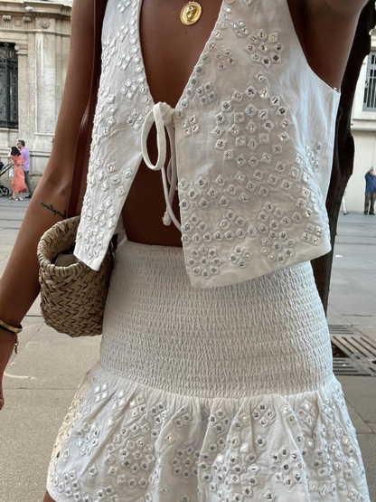 Dam Mini Klänning V-ringning Rynkad Polyester Elegant Fina Dam Klänningar-3