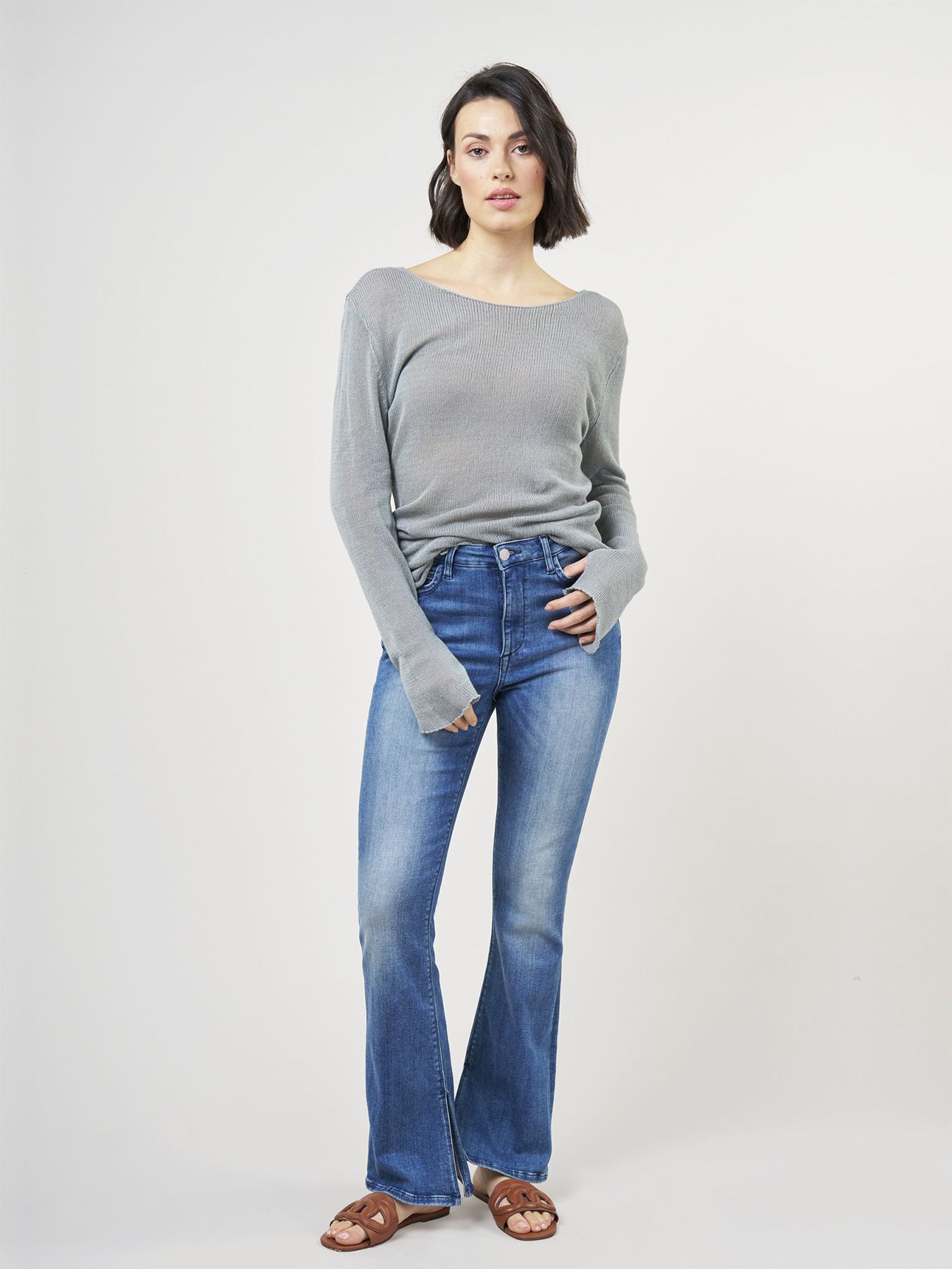 Dam Jeans Hög Midja Stretch Bootcut Denim 2