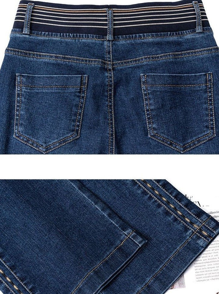 Hög Midja Flared Jeans för Kvinnor – Elastiskt Tyg, Vintage Design, Smickrande Passform, Flera Storlekar och Färger 5