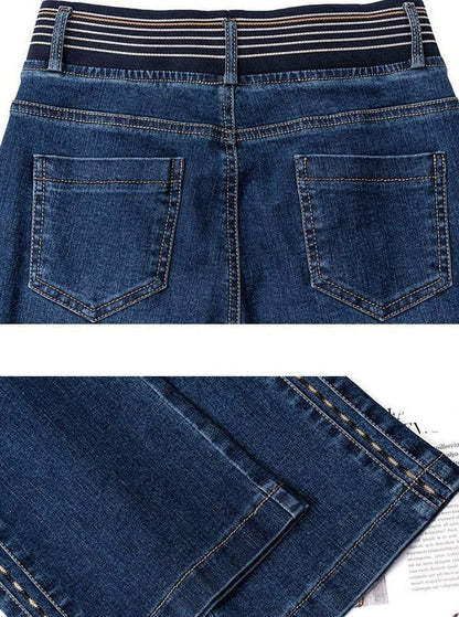 Hög Midja Flared Jeans för Kvinnor – Elastiskt Tyg, Vintage Design, Smickrande Passform, Flera Storlekar och Färger 5