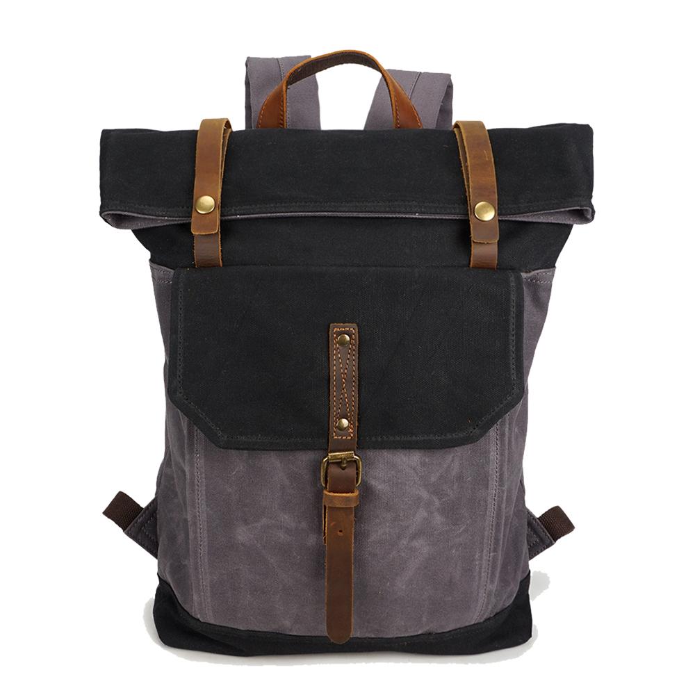Variant image for Dam Rucksack Urban Canvas Crazy-Horse-Läder-3