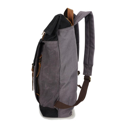 Dam Rucksack Urban Canvas Crazy-Horse-Läder-4