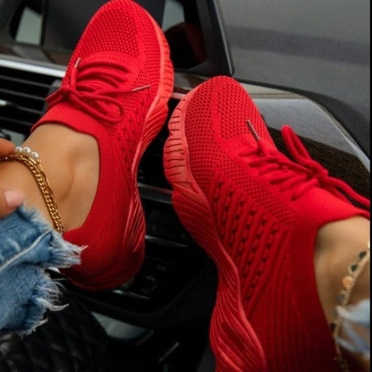 Kvinnors Sneakers Trendig Syntetisk Läder och Textil-4