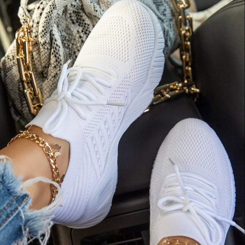 Kvinnors Sneakers Trendig Syntetisk Läder och Textil-2