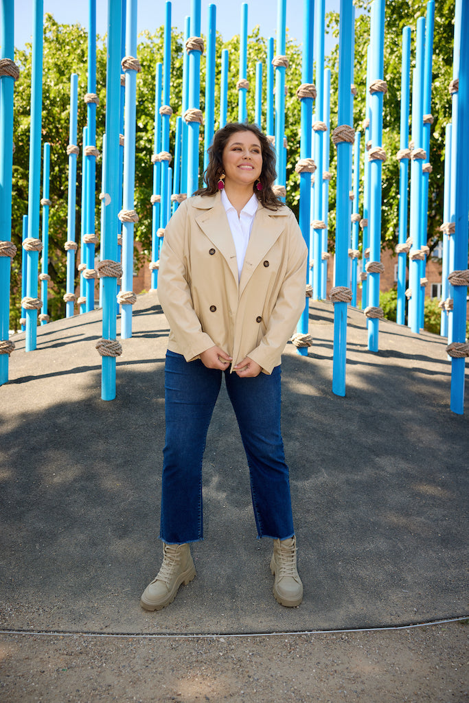 Dam Jeans Hög Midja Stretch Rak Passform-5