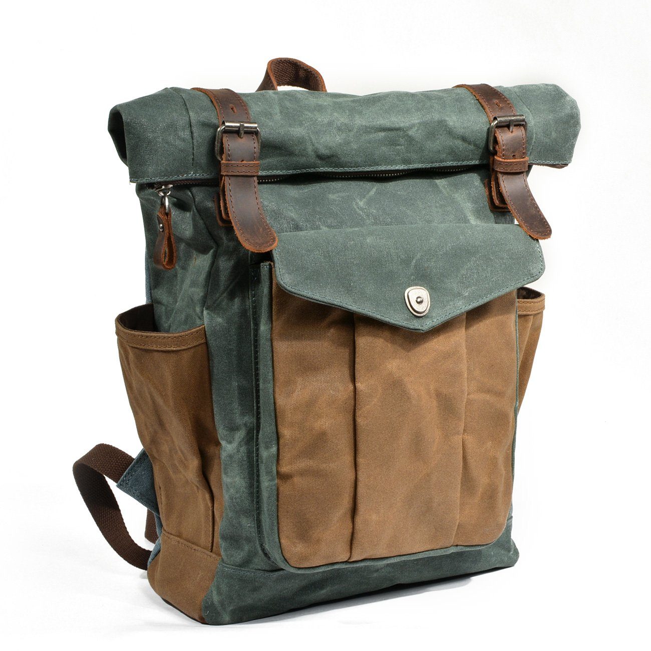 Unisex Ryggsäck Rolltop Wolff Canvas Vattenavvisande Slitstark 5