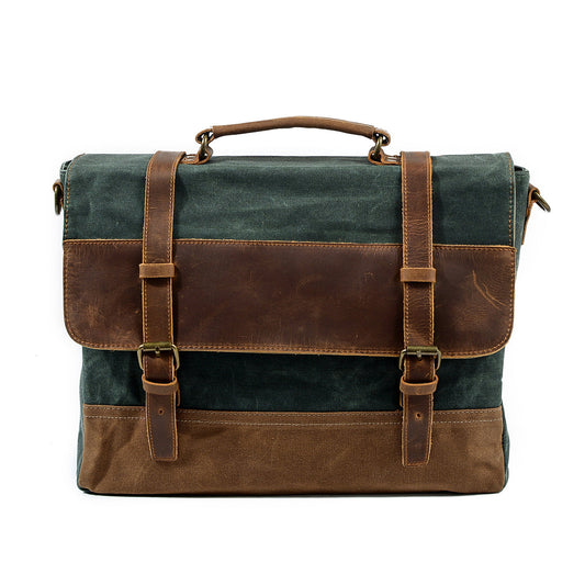Dam Messenger Bag Vaxad Duk Hållbar Canvas 1