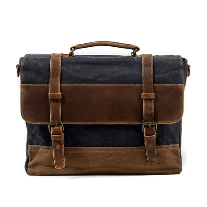 Dam Messenger Bag Vaxad Duk Hållbar Canvas 8
