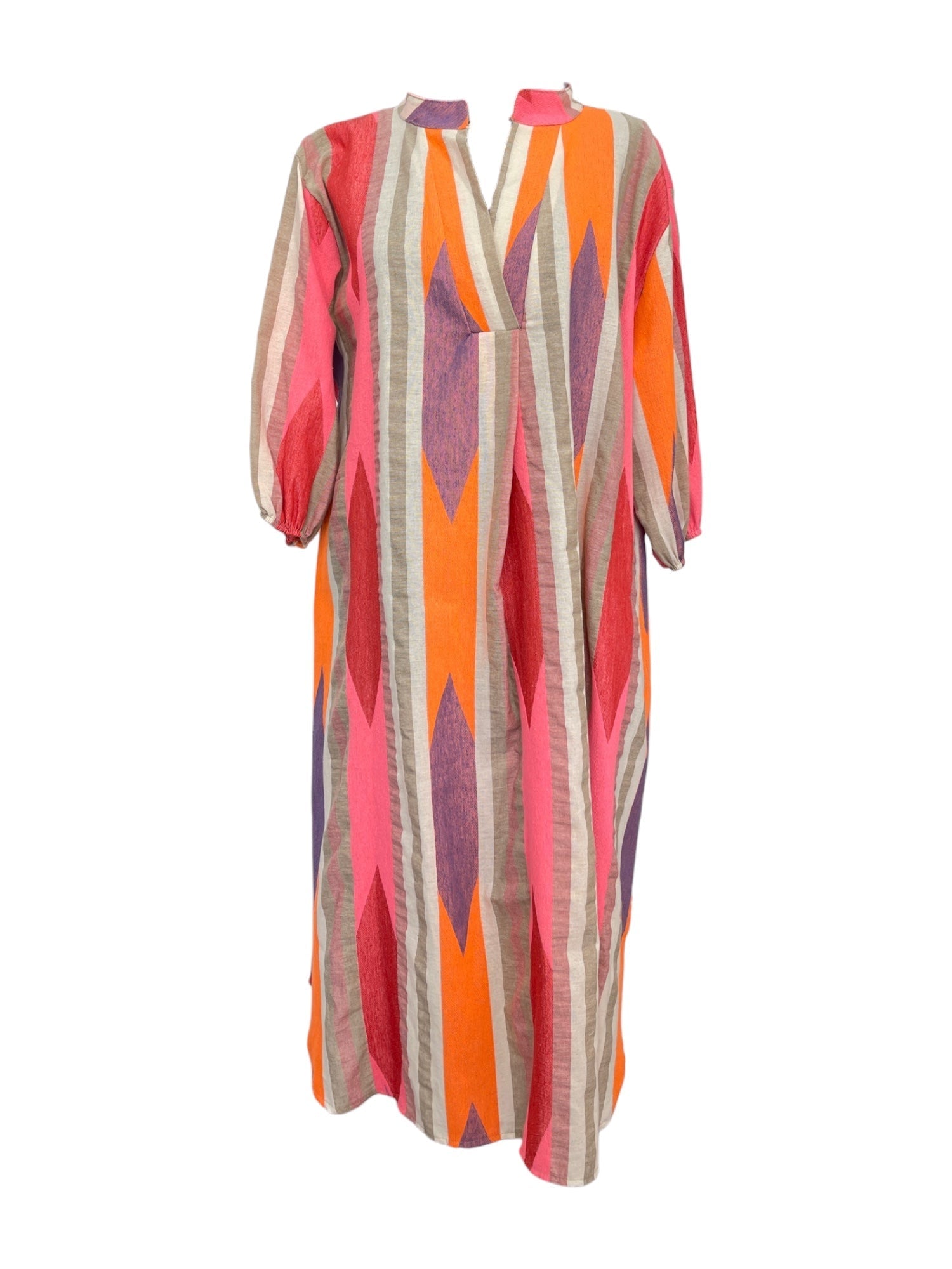 Fina Dam Klänningar Halvlång Ärmar 100% Bomull-1