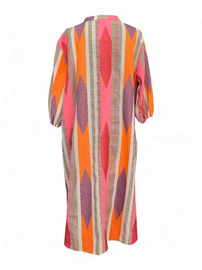 Fina Dam Klänningar Halvlång Ärmar 100% Bomull-4