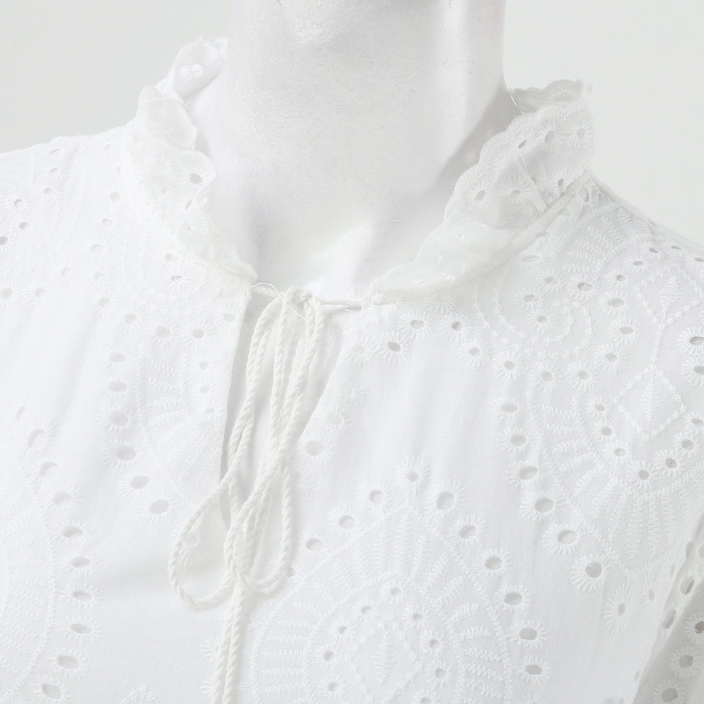 Dam Plus-Storlek Rufsad Sommarklänning i Elastisk Polyester-4