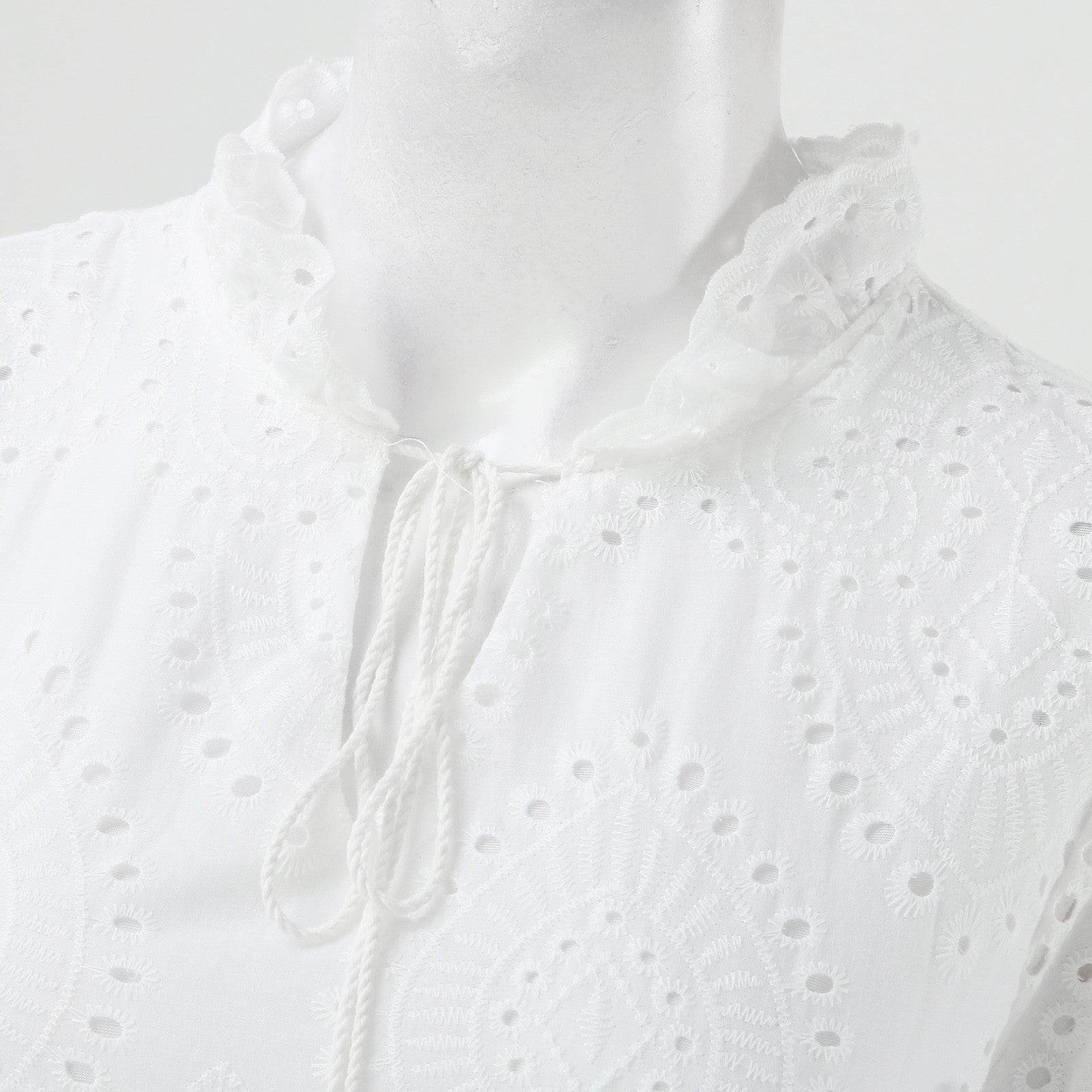 Dam Plus-Storlek Rufsad Sommarklänning i Elastisk Polyester-4