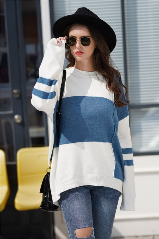 Dam Pullover Vinter Mjuk Akryl med Fjärilsmotiv-1