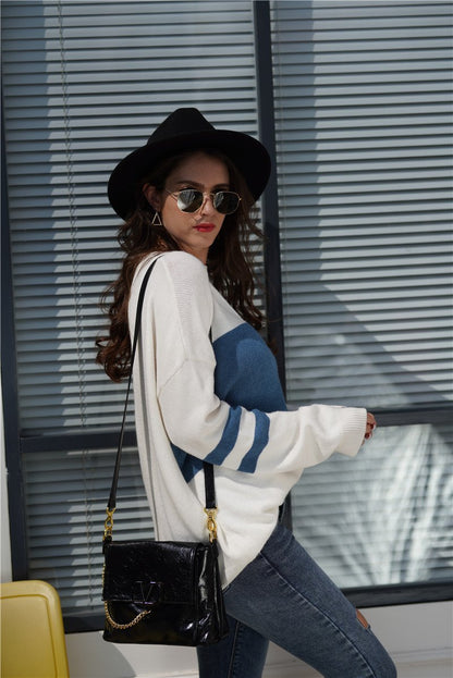 Dam Pullover Vinter Mjuk Akryl med Fjärilsmotiv-5