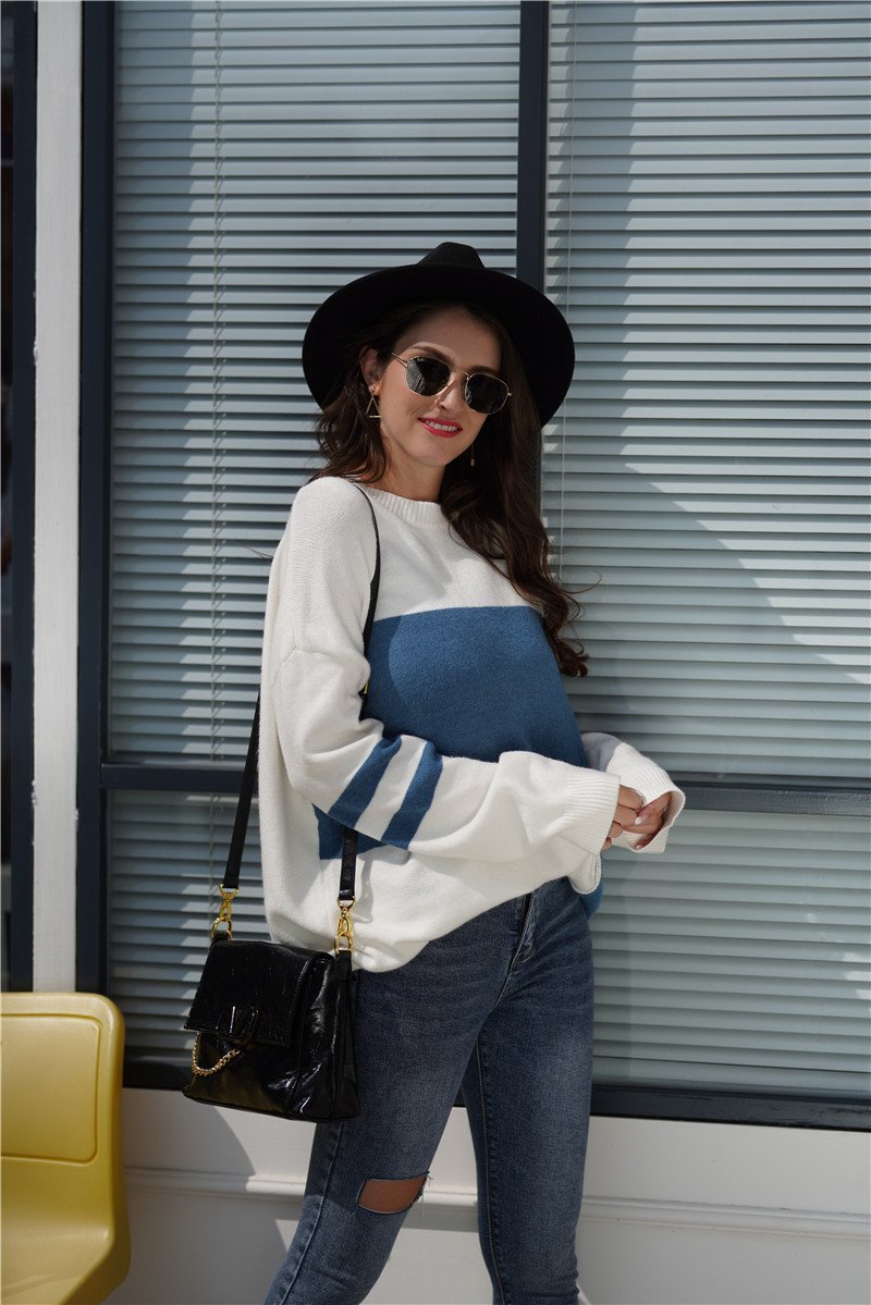 Dam Pullover Vinter Mjuk Akryl med Fjärilsmotiv-4