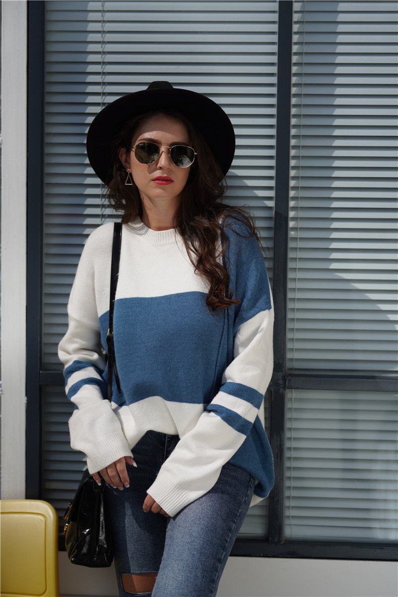 Dam Pullover Vinter Mjuk Akryl med Fjärilsmotiv-3