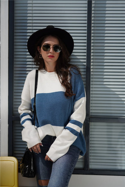 Dam Pullover Vinter Mjuk Akryl med Fjärilsmotiv-3