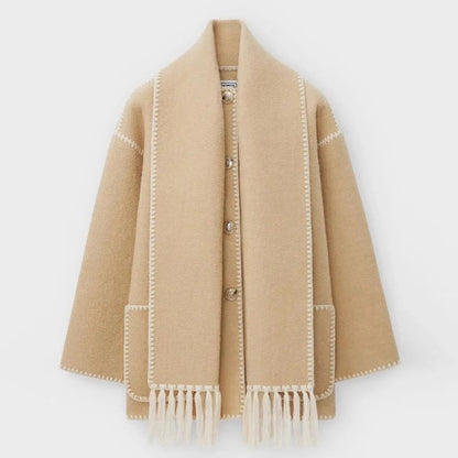 Lång Vinterrock Dam Trendig Polyester Varm Kappa 3