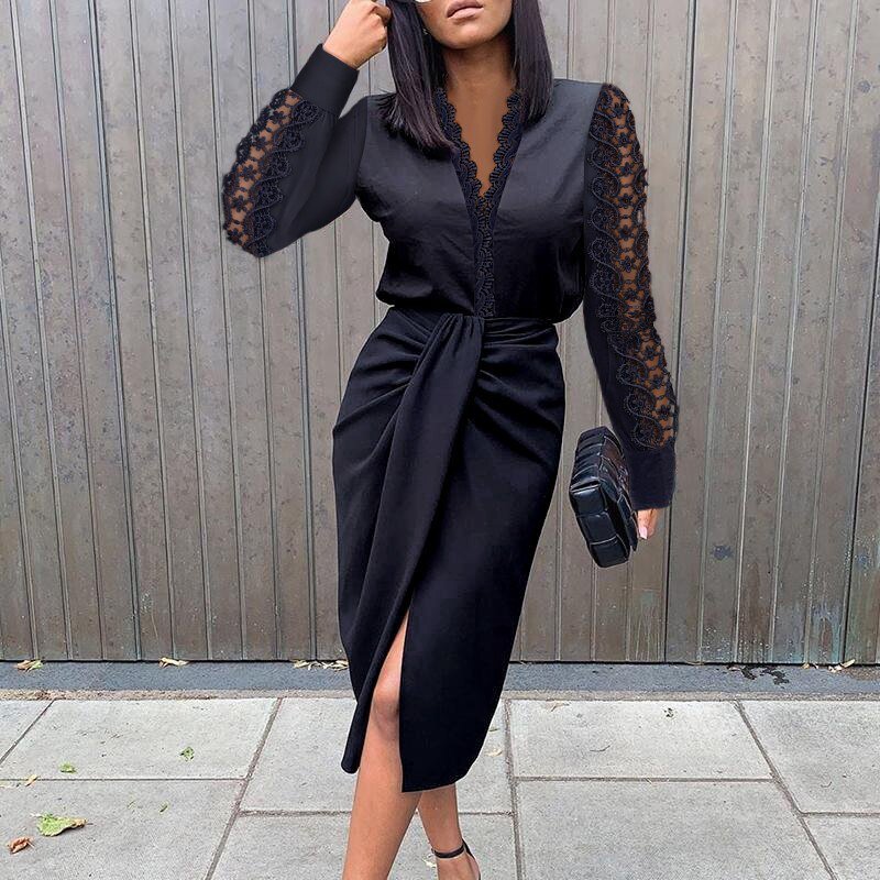 Dam Blommig Klänning i Polyester med Elegant Tryck 9