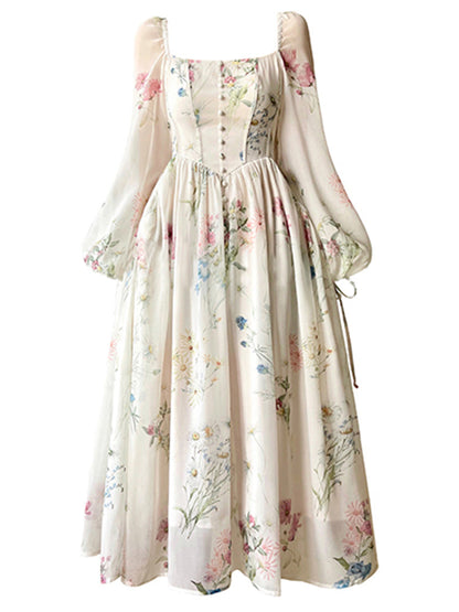 Eleganta Off-Shoulder Midi Klänning för Damer i Blommig Chiffon – Fina Damklänningar för Sommarfest och Bröllop 6