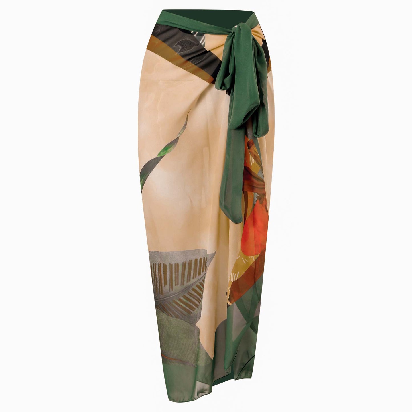 Baddräkt Dam med Djup V-ringning och Kimono Stil – Blommönster i Hållbar Polyester, Perfekt för Strand och Simning 5