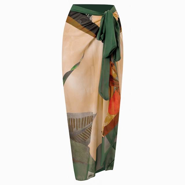 Baddräkt Dam med Djup V-ringning och Kimono Stil – Blommönster i Hållbar Polyester, Perfekt för Strand och Simning 8