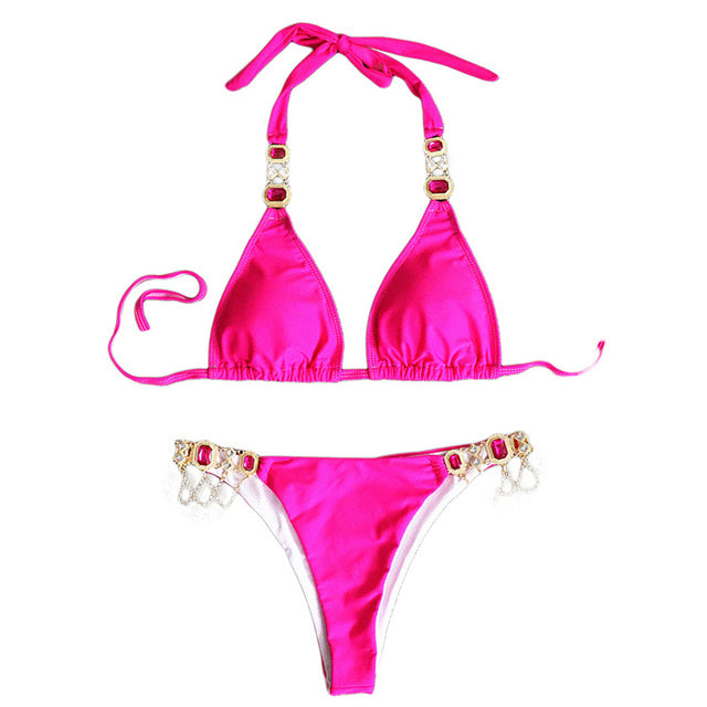 Variant image for Bikiniset Dam Patchwork Nylon Trendig Låg Midja-5