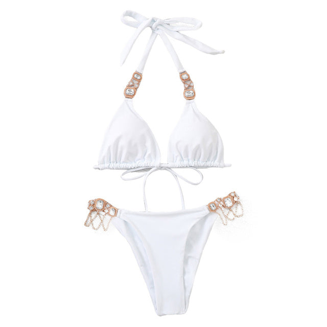 Variant image for Bikiniset Dam Patchwork Nylon Trendig Låg Midja-13