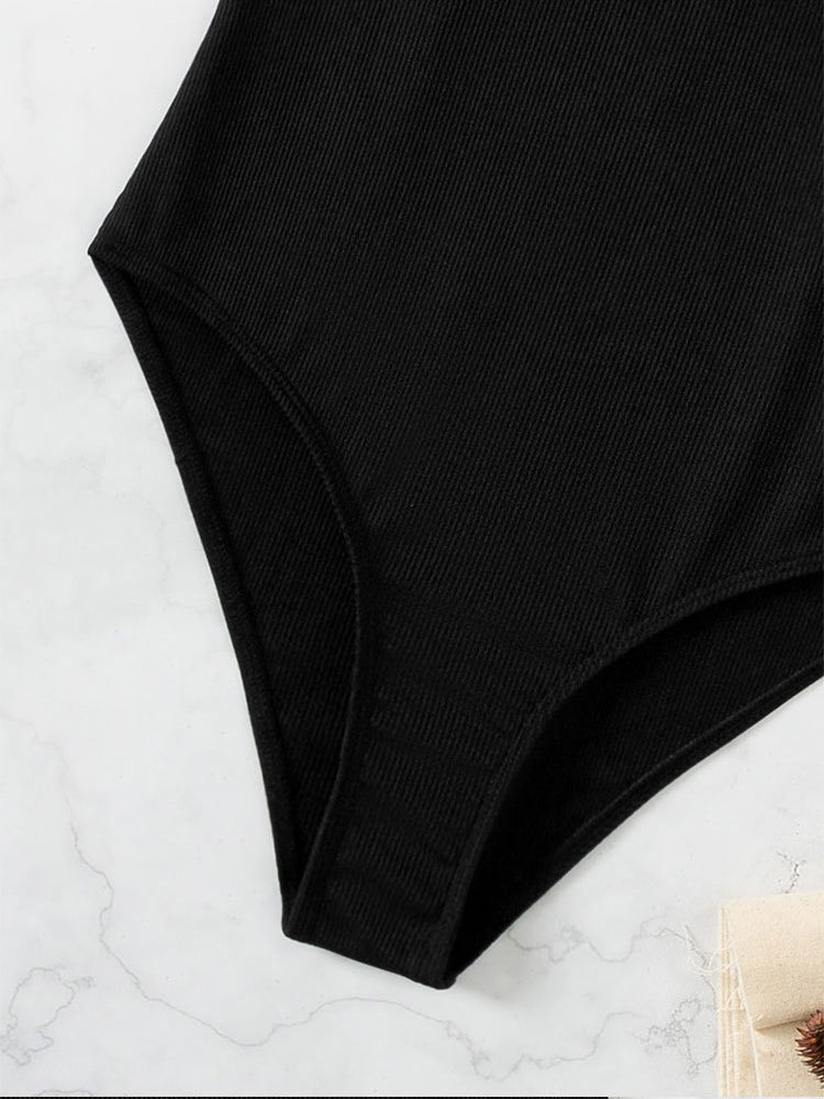 Dam Baddräkt Off-Shoulder Nylon Spandex med Push-Up Effekt-5