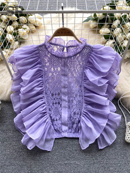 Kvinnor O-hals Topp i Bomull och Polyester – Chic, Modern Design, Perfekt för Fest och Vardag, Storlek A 4