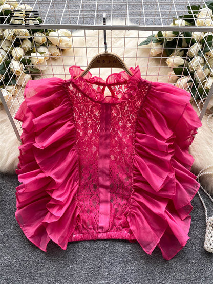 Kvinnor O-hals Topp i Bomull och Polyester – Chic, Modern Design, Perfekt för Fest och Vardag, Storlek A 5