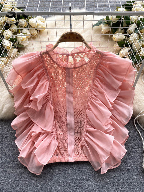 Kvinnor O-hals Topp i Bomull och Polyester – Chic, Modern Design, Perfekt för Fest och Vardag, Storlek A 12