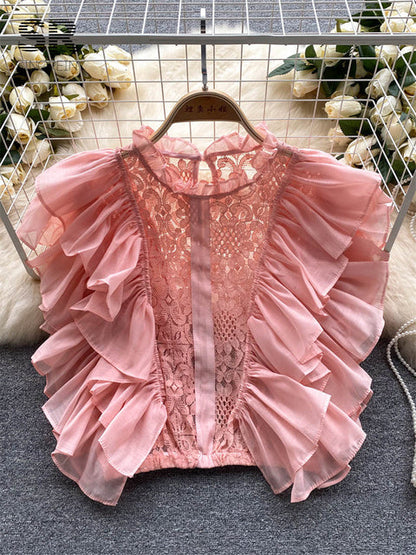 Kvinnor O-hals Topp i Bomull och Polyester – Chic, Modern Design, Perfekt för Fest och Vardag, Storlek A 12