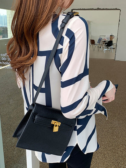 Dam Chiffongblus V-ringning Långa Ärmar Rynkfri Polyester-3