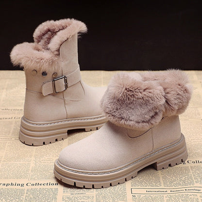 Dam Vinter Fotledskor Eco Leather Med Mysigt Inre Foder-3