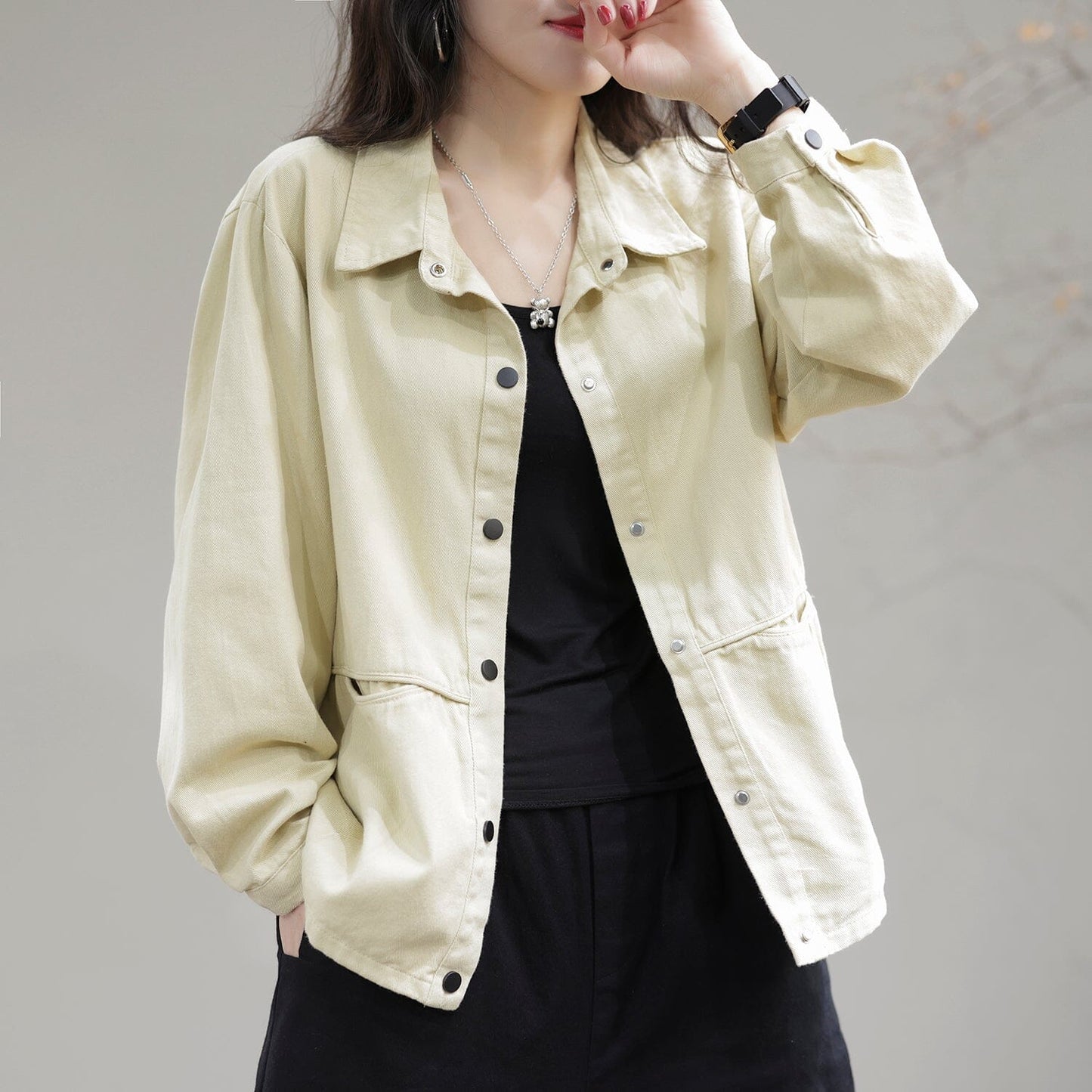 Damjacka Trendig Polyester med Moderna Detaljer-4