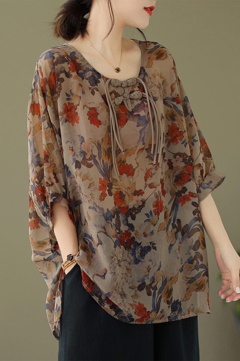 Kvinnors Skjorta Luftig Bomull Elegant-3